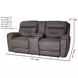 Point Break Brown 90" Triple Power Reclining Sofa with Drop Down Tray Table and USB Charging