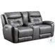Point Break True Grit Greystone Triple Power Reclining Sofa with Drop Down Table