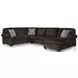 Landsings Chocolate 3 Piece Modular Sectional with RAF Chaise