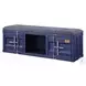 Cargo Gray Fabric and Blue 56" Upholstered Bench with Storage