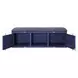 Cargo Gray Fabric and Blue 56" Upholstered Bench with Storage