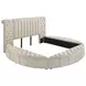 Sonya Ivory King Upholstered Panel Storage Bed