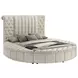 Sonya Ivory Queen Upholstered Panel Storage Bed