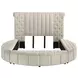 Sonya Ivory Queen Upholstered Panel Storage Bed
