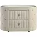 Sonya Ivory 2 Drawer Upholstered Nightstand Bedside Table