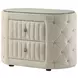 Sonya Ivory 2 Drawer Upholstered Nightstand Bedside Table