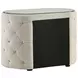 Sonya Ivory 2 Drawer Upholstered Nightstand Bedside Table