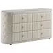 Sonya Ivory Upholstered 6 Drawer Dresser