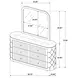 Sonya Ivory Upholstered 6 Drawer Dresser with Mirror
