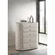 Sonya Ivory Upholstered 5 Drawer Chest
