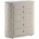 Sonya Ivory Upholstered 5 Drawer Chest