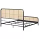 Lanewood Black Open Cane Webbing King Metal Bed