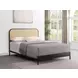 Amherst Black Radio Weave Rattan Queen Metal Bed