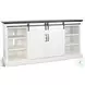 Whimora White 2 Barn Door 78" TV Console with Fireplace