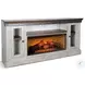 Industrial Comfort Gray 82" TV Stand with Electric Fireplace