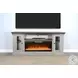 Industrial Comfort Gray 82" TV Stand with Electric Crystal Fireplace