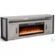 Industrial Hearth Gray 126" Media Wall with Crystal Fireplace Insert