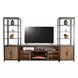 San Diego Antique Brown 111" Media Wall with Electric Fireplace