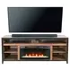San Diego Antique Brown 63" TV Stand with Electric Fireplace and LED
