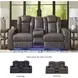 Fyne Dyme Shadow 74" Power Reclining Console Loveseat with Adjustable Headrest