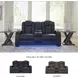 Fyne Dyme Sapphire 74" Power Reclining Console Loveseat with Adjustable Headrest