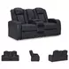 Fyne Dyme Sapphire 74" Power Reclining Console Loveseat with Adjustable Headrest