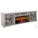 Glass Haven Gray 98" Media Console with Electric Fireplace