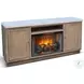 Emberline Light Gray 78" Media Console with Electric Fireplace