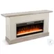 Sagewyn Wheat Pavestone 72" Media Console with Crystal Fireplace Insert