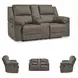 Laresview Fossil Double 81" Reclining Console Loveseat