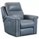 Madison Sky Blue Leather Rocker Power Recliner with Power Headrest and USB Charging