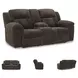 Frohn Chocolate Double 80" Reclining Console Loveseat
