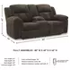 Frohn Chocolate Double 80" Reclining Console Loveseat