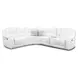 Brookfield White Leather 6 Piece Modular Zero Gravity Triple Power Reclining Sectional with Console and USB Charging