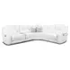 Brookfield White Leather 6 Piece Modular Zero Gravity Triple Power Reclining Sectional with Console and USB Charging
