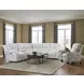 Brookfield White Leather 6 Piece Modular Zero Gravity Triple Power Reclining Sectional with USB Charging