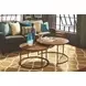Soho Khaki Travertine Round Cocktail Table