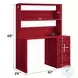 Cargo Red 47" Writing Desk with Hutch
