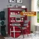 Cargo Red 47" Writing Desk with Hutch