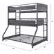 Cargo Gunmetal Double Twin Over Full Bunk Bed