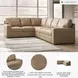 Bandon Toffee Leather 3 Piece RAF Sectional