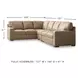 Bandon Toffee Leather 3 Piece RAF Sectional