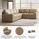 Bandon Toffee Leather 3 Piece LAF Sectional