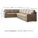 Bandon Toffee Leather 4 Piece RAF Sectional