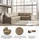 Bandon Toffee Leather 4 Piece LAF Sectional