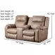 Contour Cocoa 74" Power Reclining Console Loveseat with Power Headrest and USB Charging