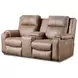 Contour Cocoa 74" Power Reclining Console Loveseat with Power Headrest and USB Charging