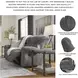 Foreside Charcoal Performance Fabric 97" Reclining Sofa