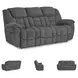 Foreside Charcoal Performance Fabric 97" Reclining Sofa