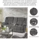 Foreside Charcoal Double Performance Fabric 76" Reclining Console Loveseat